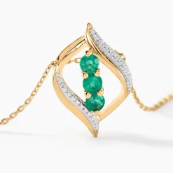 Histoire d'Or Collier Shahara Or Jaune Emeraude Discount