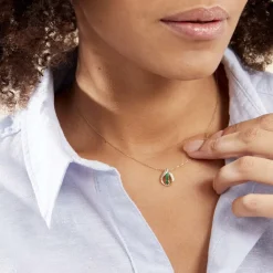 Histoire d'Or Collier Shahara Or Jaune Emeraude Discount