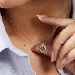 Histoire d'Or Collier Shahara Or Jaune Emeraude Discount