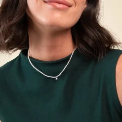 Histoire d'Or Collier Shelah Argent Blanc Perle De Culture Oxyde De Zirconium Hot