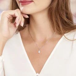 Histoire d'Or Collier Silvette Argent Blanc Oxyde De Zirconium Best