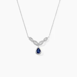 Histoire d'Or Collier Sissi Or Blanc Saphir Diamant Discount