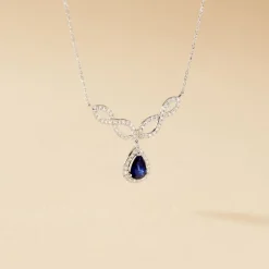 Histoire d'Or Collier Sissi Or Blanc Saphir Diamant Discount