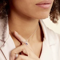 Histoire d'Or Collier Sissi Or Blanc Saphir Diamant Discount