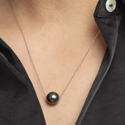Histoire d'Or Collier Sissy Or Blanc Perle De Culture De Tahiti or blanc perle nacre noire Hot