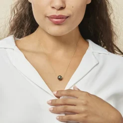 Histoire d'Or Collier Sissy Or Jaune Perle De Culture De Tahiti or jaune perle nacre noire Clearance