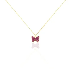 Histoire d'Or Collier Solena Papillon Or Jaune Sale