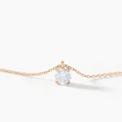 Histoire d'Or Collier Solitaire Argent Rose Lylwenn Oxyde De Zirconium argent rose oxyde Clearance