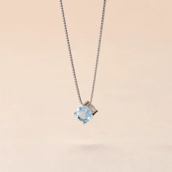 Histoire d'Or Collier Solitaire Argent Blanc Rio Santa Teresa Oxyde De Zirconium argent blanc oxyde bleu sky Best