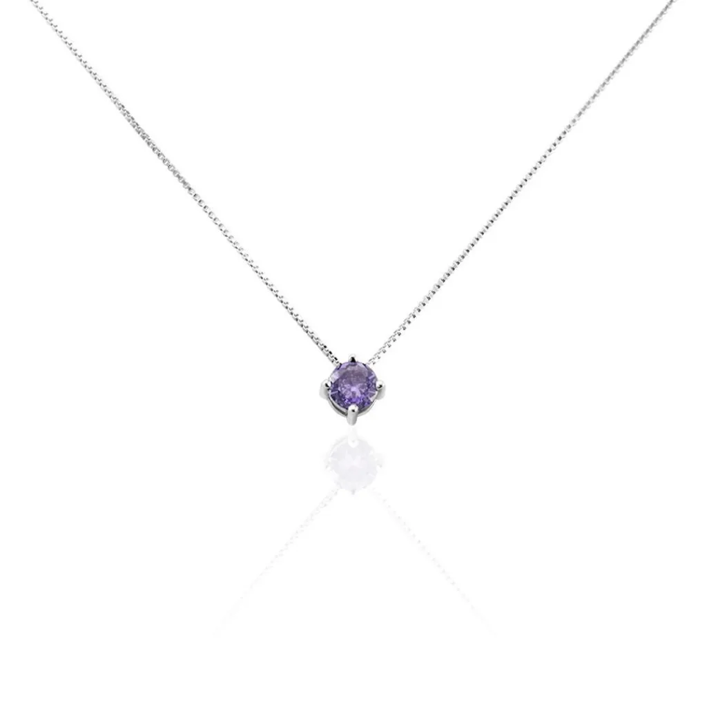 Histoire d'Or Collier Solitaire Argent Blanc Rio Santa Teresa Oxyde De Zirconium argent blanc oxyde