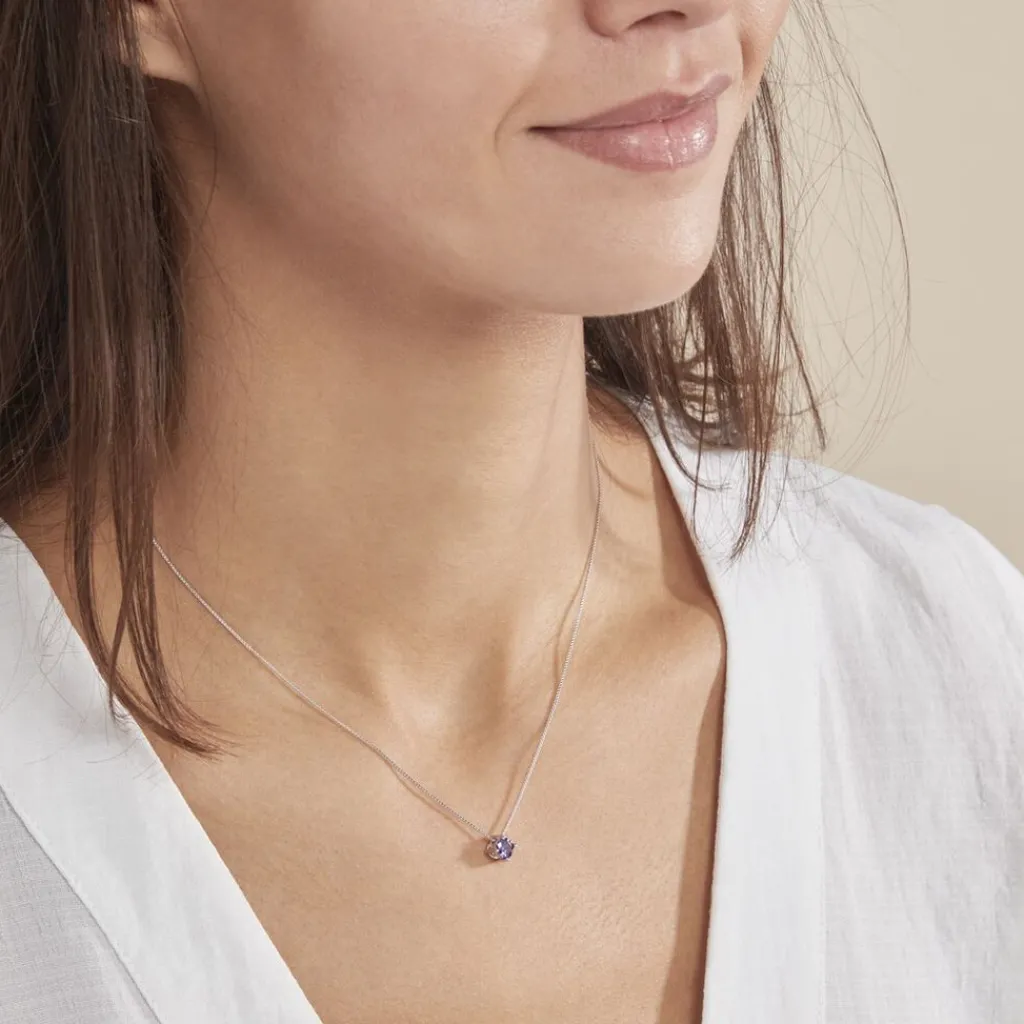 Histoire d'Or Collier Solitaire Argent Blanc Rio Santa Teresa Oxyde De Zirconium argent blanc oxyde