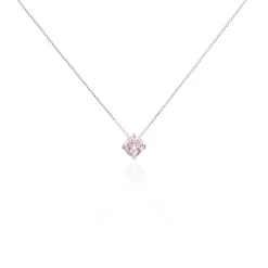 Histoire d'Or Collier Solitaire Argent Blanc Rio Santa Teresa Oxyde De Zirconium New