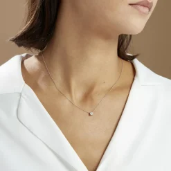 Histoire d'Or Collier Solitaire Victoria Platine Blanc Diamant Discount