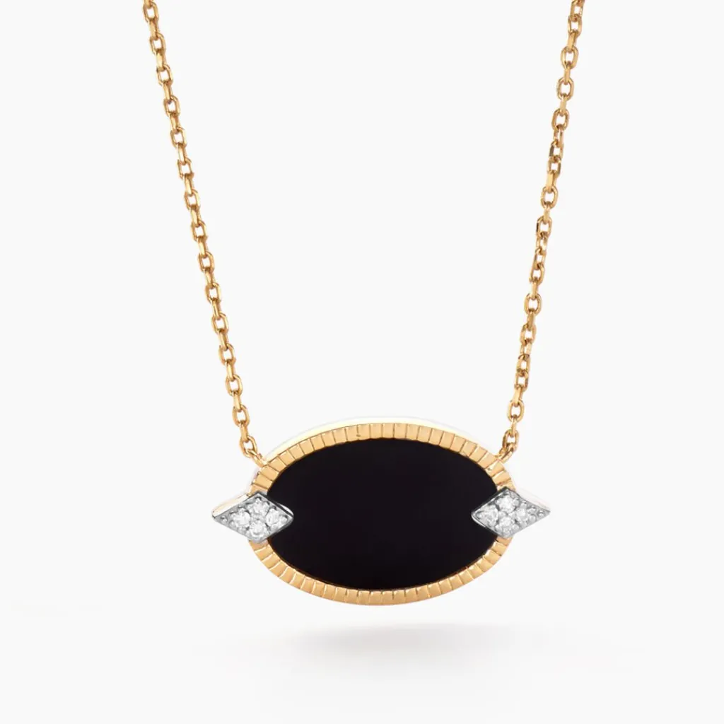 Histoire d'Or Collier Tahina Or Jaune Onyx Diamant or jaune onyx noir Clearance