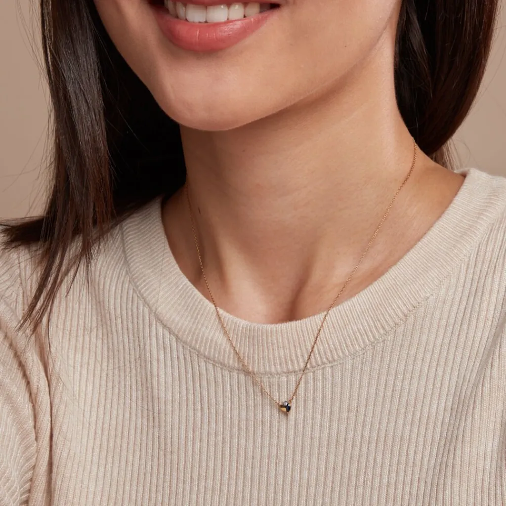 Histoire d'Or Collier Tameka Or Bicolore Saphir Diamant New