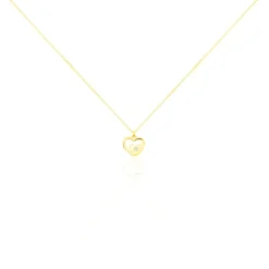 Histoire d'Or Collier Terentille Coeur Or Jaune Oxyde De Zirconium