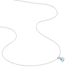 Histoire d'Or Collier Teresa Or Blanc Topaze Et Diamant or blanc topaze bleue