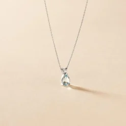 Histoire d'Or Collier Teresa Or Blanc Topaze Et Diamant or blanc topaze bleue