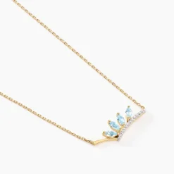 Histoire d'Or Collier Tiara Or Jaune Topaze Oxyde De Zirconium or jaune topaze bleu sky Outlet