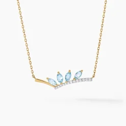 Histoire d'Or Collier Tiara Or Jaune Topaze Oxyde De Zirconium or jaune topaze bleu sky Outlet