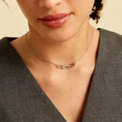 Histoire d'Or Collier Trait D'union Argent Blanc Oxyde De Zirconium Hot