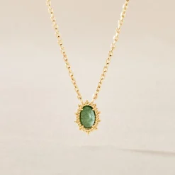 Histoire d'Or Collier Vintage Love Plaqué Or Jaune Aventurine plaqué or jaune aventurine vert Outlet