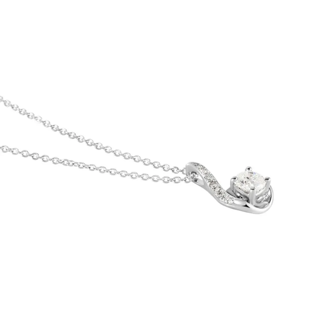 Histoire d'Or Collier Vrille Accompagnee or blanc diamant Sale