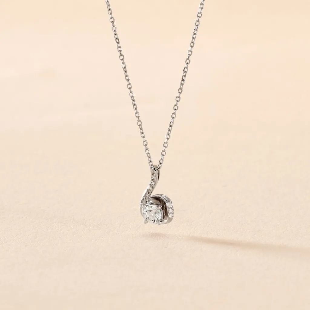 Histoire d'Or Collier Vrille Accompagnee or blanc diamant Sale