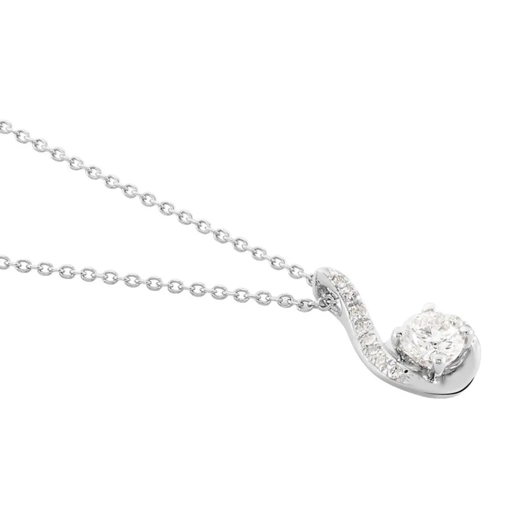 Histoire d'Or Collier Vrille Accompagnee or blanc diamant Discount