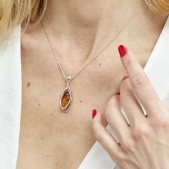 Histoire d'Or Collier Wahiba Argent Blanc Ambre Outlet