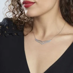 Histoire d'Or Collier Wilna Acier Blanc New