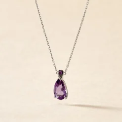 Histoire d'Or Collier Yrene Or Blanc Amethyste or blanc amethyste violette
