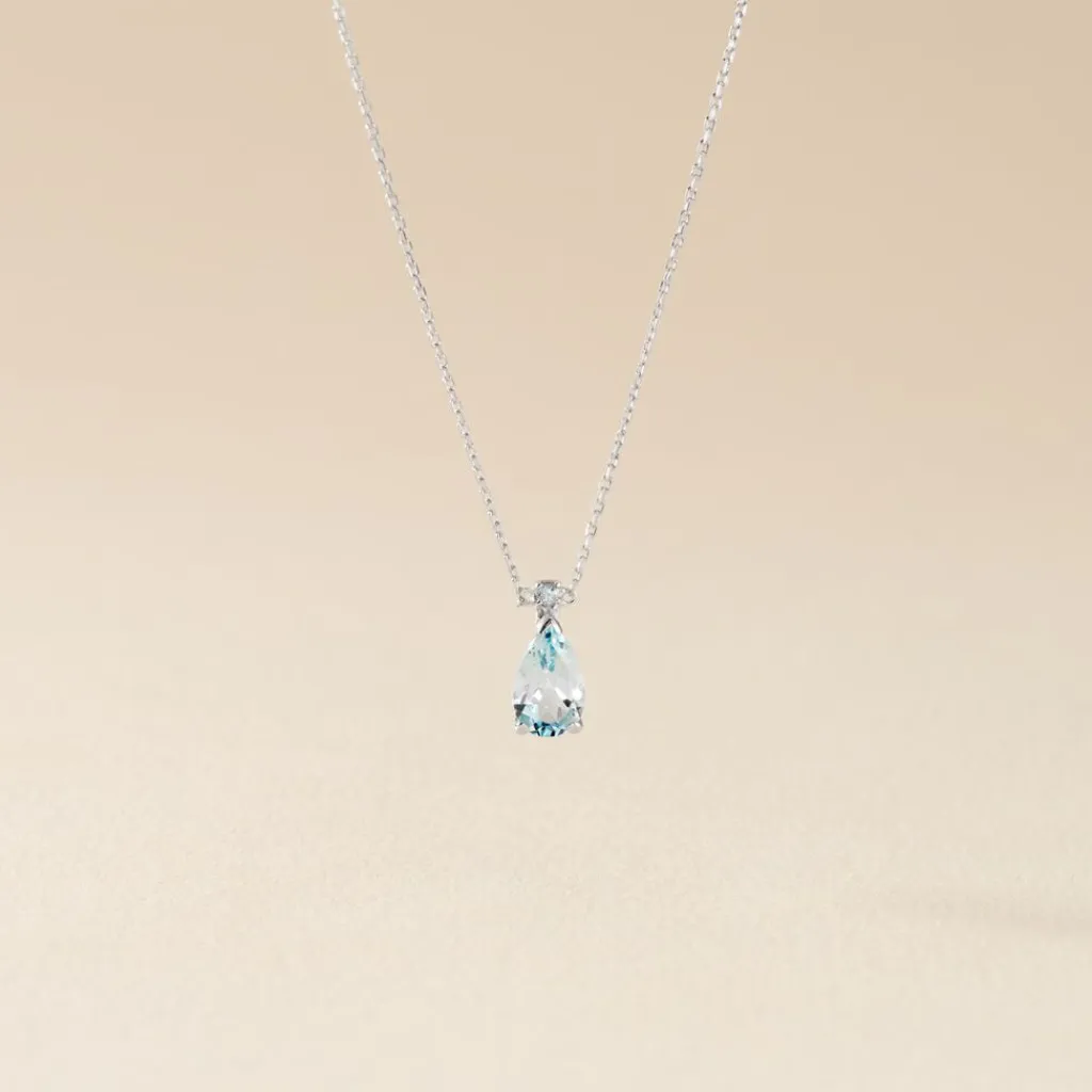 Histoire d'Or Collier Yrene Or Blanc Topaze or blanc topaze bleu london Discount