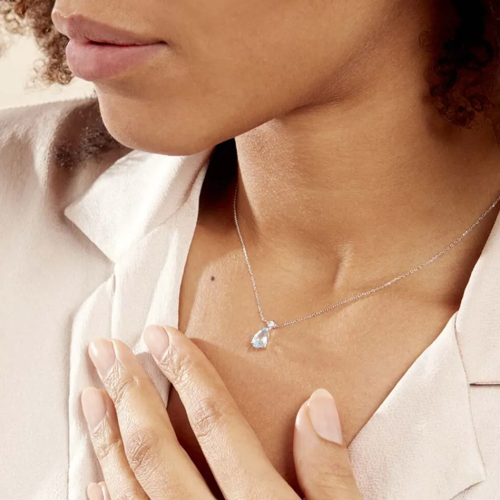 Histoire d'Or Collier Yrene Or Blanc Topaze or blanc topaze bleu london Discount