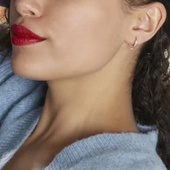 Histoire d'Or Creoles Dili Plaqué Or Pierres plaqué or jaune pierre rouge Clearance