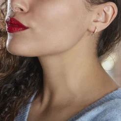 Histoire d'Or Creoles Dili Plaqué Or Pierres plaqué or jaune pierre bleu Clearance