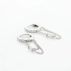 Histoire d'Or Créole Argent Blanc Javier Oxydes De Zirconium New