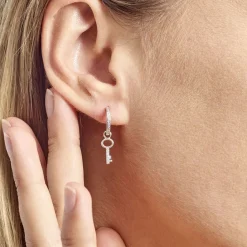 Histoire d'Or Créole Unitaire Ancelin Rondes Argent Blanc Oxyde De Zirconium Hot