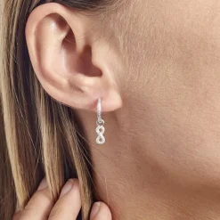 Histoire d'Or Créole Unitaire Ancelin Rondes Argent Blanc Oxyde De Zirconium