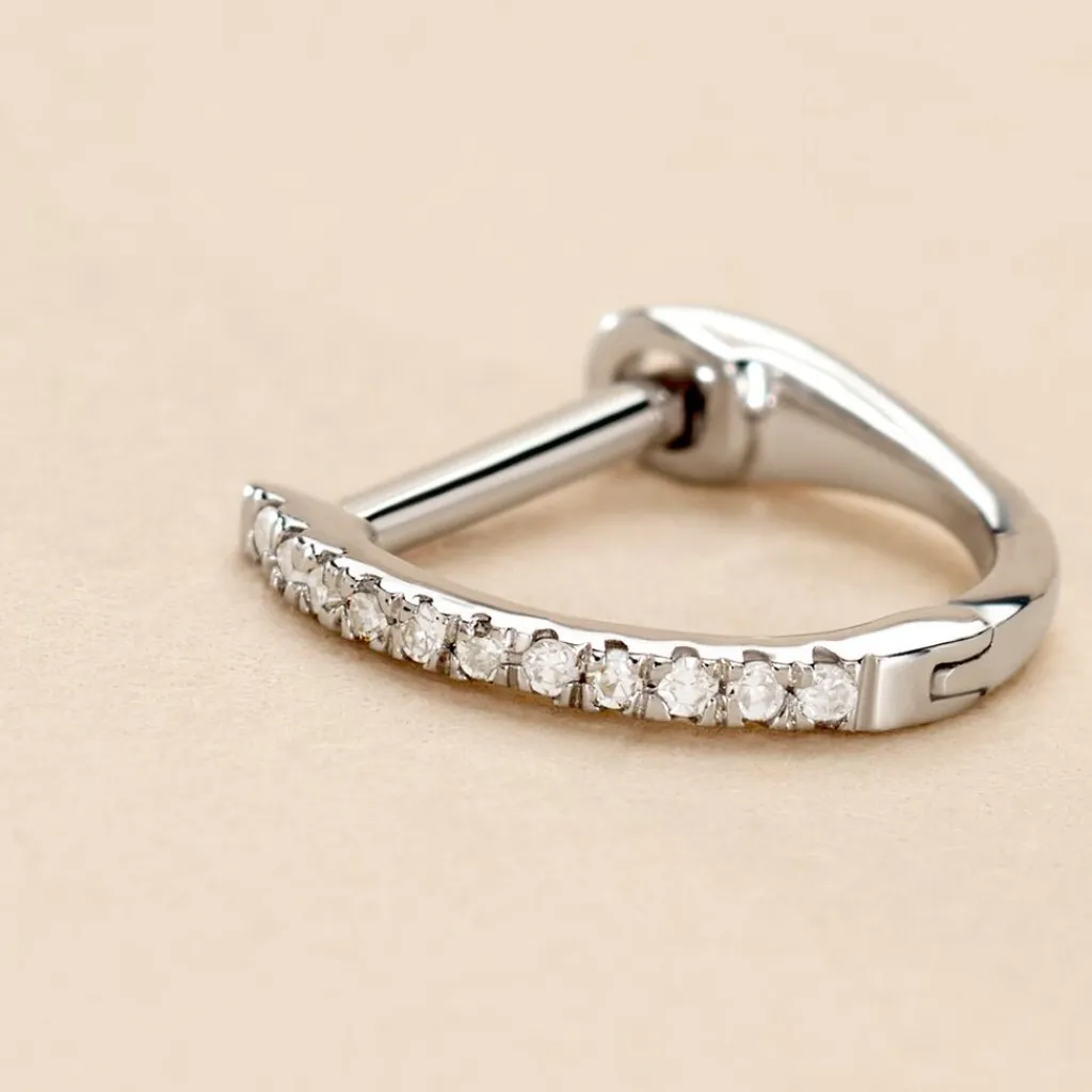 Histoire d'Or Créole Unitaire Aryanna or blanc diamant New