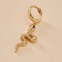 Histoire d'Or Créole Unitaire Yasha Plaqué Or Jaune Spinelle Synthétique