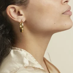 Histoire d'Or Créoles Acier Doré Ibbie Outlet