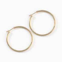 Histoire d'Or Créoles Ada Lisse Plaqué Or Jaune Clearance