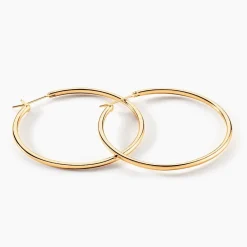 Histoire d'Or Créoles Ada Lisse Plaqué Or Jaune Clearance