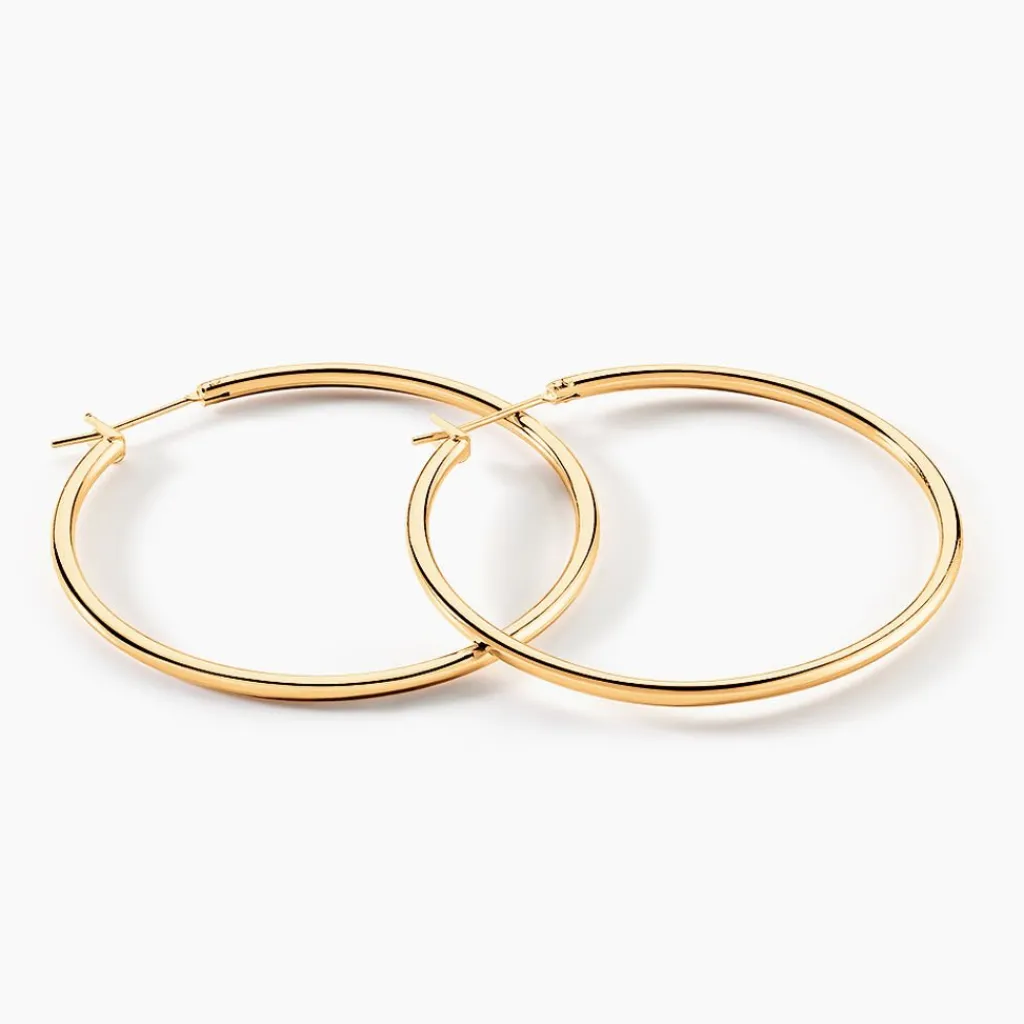 Histoire d'Or Créoles Ada Lisse Plaqué Or Jaune Clearance