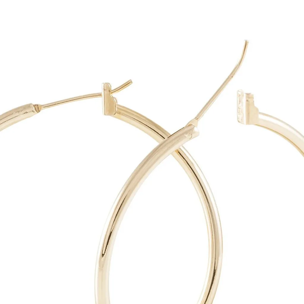 Histoire d'Or Créoles Ada Lisse Plaqué Or Jaune Clearance