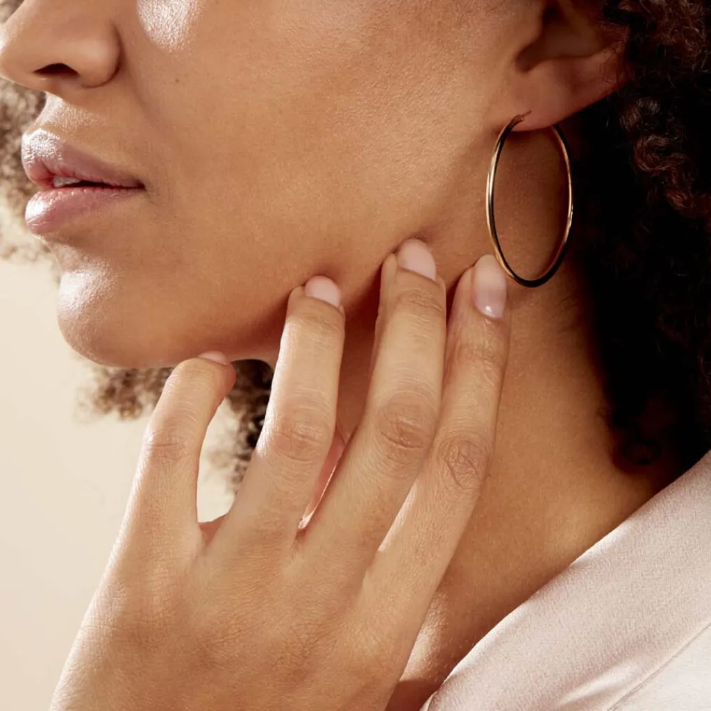 Histoire d'Or Créoles Ada Lisse Plaqué Or Jaune Clearance