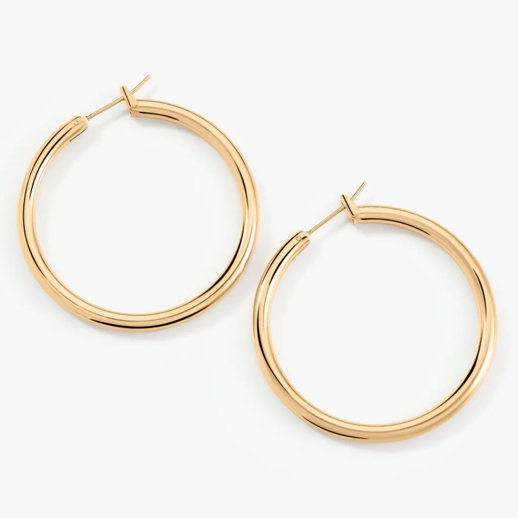 Histoire d'Or Créoles Adalie Lisse Plaqué Or Jaune Outlet