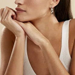 Histoire d'Or Créoles Adama acier blanc Outlet