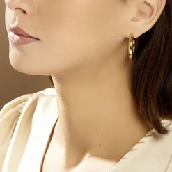 Histoire d'Or Créoles Adama Acier Jaune acier doré Outlet